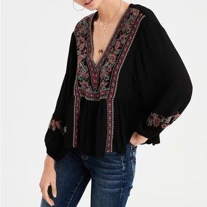 American Eagle Embroidered Blouse